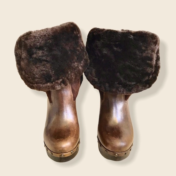 RARE Frye Ella Shearling Sheepskin FoldOver Boot - Picture 15 of 16